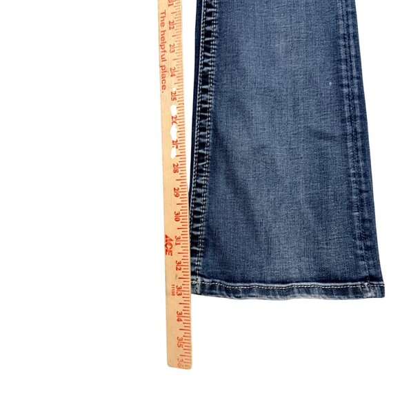 Miss Me Womens Low Rise Bootcut Distressed Blue Denim Jeans Size 27 - Picture 7 of 10